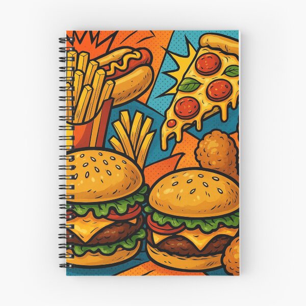 Item preview, Retro Comic Fast Food Montage Featuring Burgers, Pizza, and Fried Delights designed and sold by werlatumarkbal.