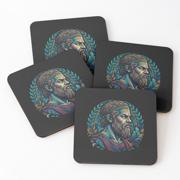 Item preview, Aristotle Greek Philosopher Classical Portrait Laurel Wreath designed and sold by Owcomm.