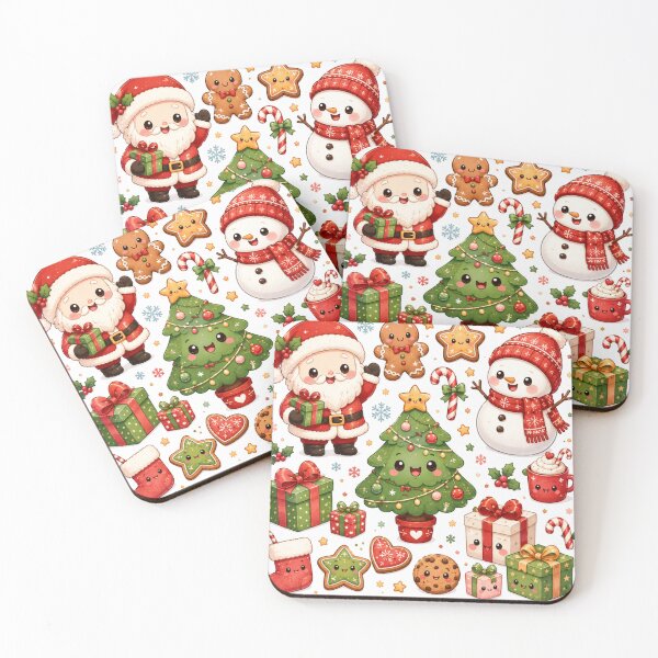 Item preview, Cute Kawaii Christmas Holiday Characters designed and sold by DreamPixelPrint.
