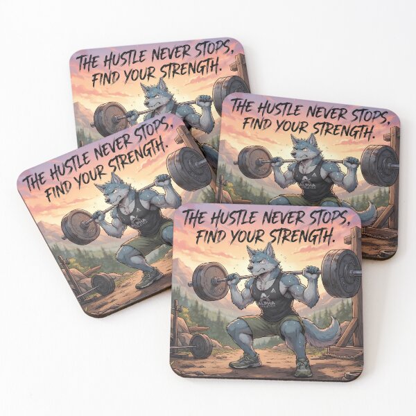 Item preview, Funny Wolf Gym Workout The Hustle Never Stops Cute Fitness Animal Sticker designed and sold by fastansic.