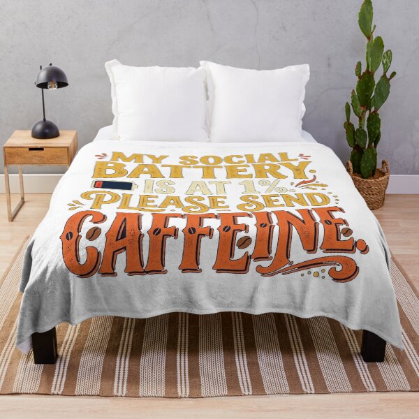Item preview, My Social Battery Is At 1% Please Send Caffeine - Funny Introvert designed and sold by jrzvibe.