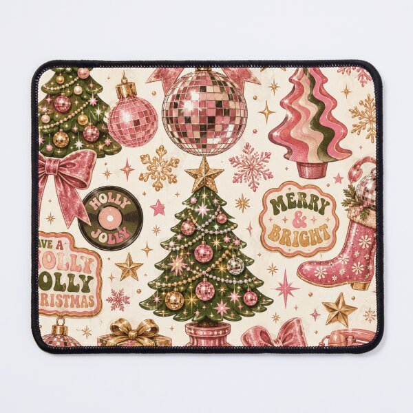 Item preview, Vintage Pink Retro Christmas Disco Ball Holiday designed and sold by DreamPixelPrint.