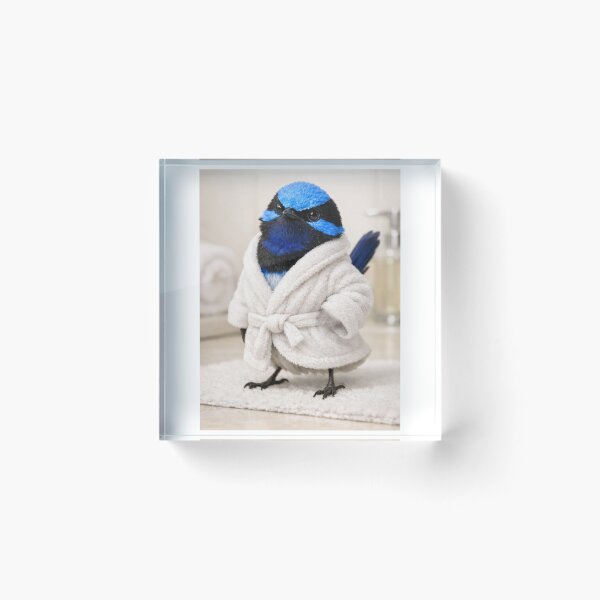 Item preview, Superb Fairy-Wren Wearing a Bathrobe designed and sold by Sillytoe.