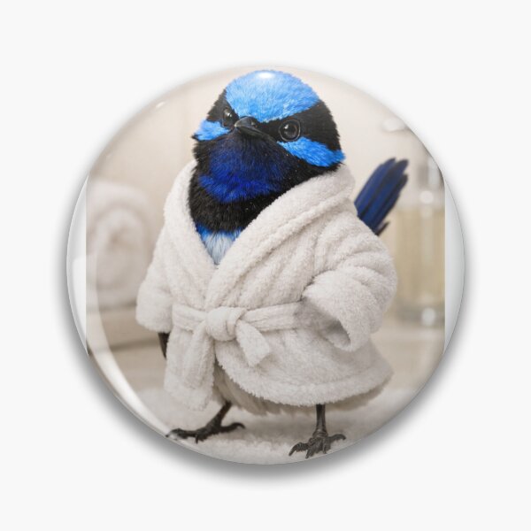 Item preview, Superb Fairy-Wren Wearing a Bathrobe designed and sold by Sillytoe.