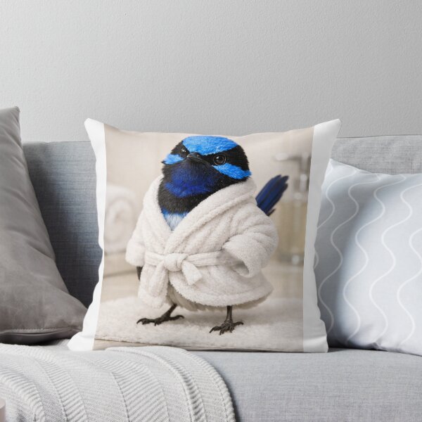 Item preview, Superb Fairy-Wren Wearing a Bathrobe designed and sold by Sillytoe.
