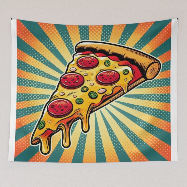 Item preview, Dynamic Pop Art Pepperoni Pizza Slice with Dripping Cheese designed and sold by werlatumarkbal.