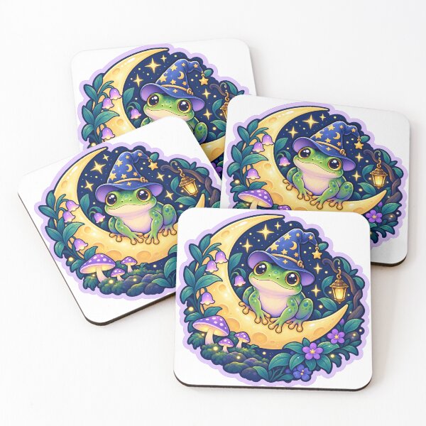 Item preview, Cute Magic Wizard Frog on Crescent Moon designed and sold by Funny meme.