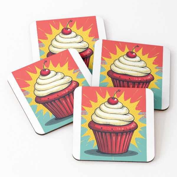 Item preview, Pop Art Red Velvet Cupcake with Vanilla Swirl and Glossy Cherry designed and sold by werlatumarkbal.