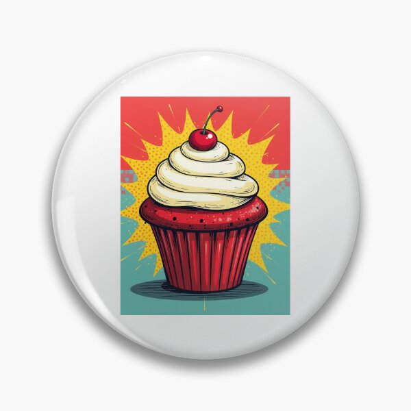 Item preview, Pop Art Red Velvet Cupcake with Vanilla Swirl and Glossy Cherry designed and sold by werlatumarkbal.