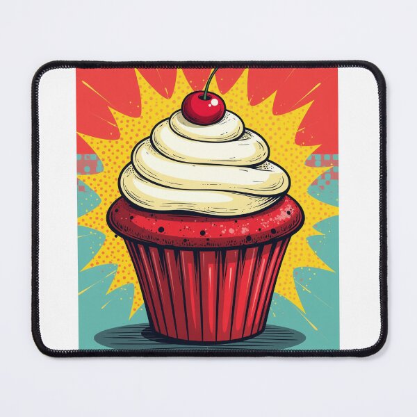 Item preview, Pop Art Red Velvet Cupcake with Vanilla Swirl and Glossy Cherry designed and sold by werlatumarkbal.