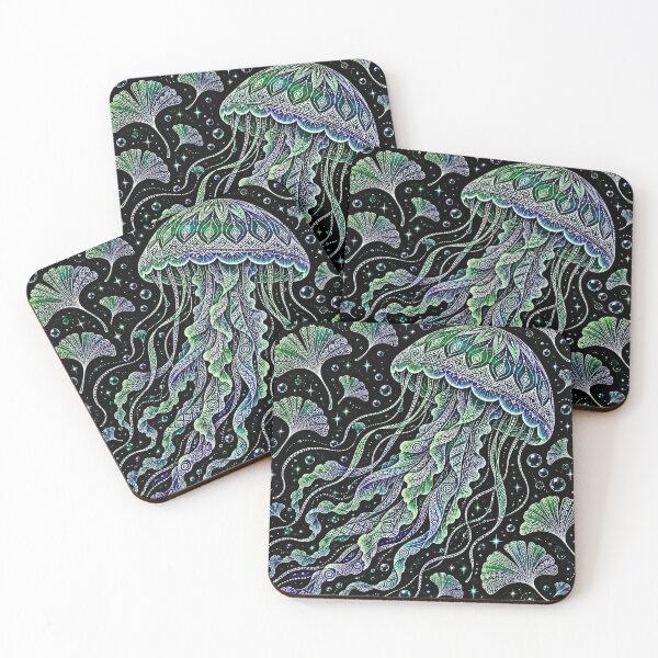 Item preview, Ginkgo Jellyfish Cosmic Batik  designed and sold by scicilysimonee.