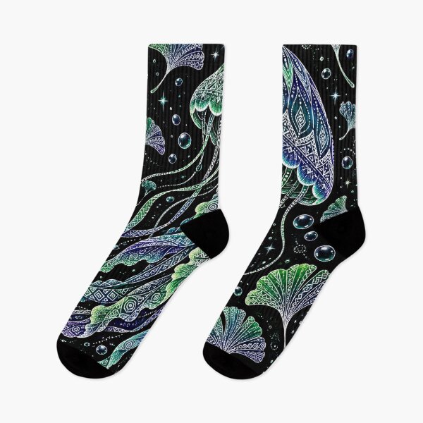 Item preview, Ginkgo Jellyfish Cosmic Batik  designed and sold by scicilysimonee.