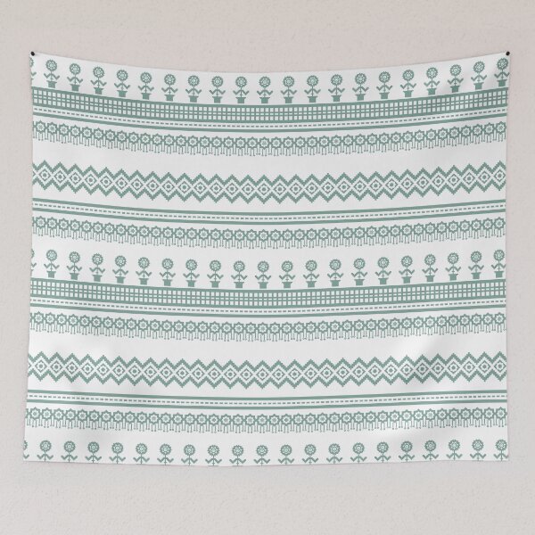 Item preview, Floral Pixel Art Traditional Ethnic Pattern designed and sold by Tanapan2529.