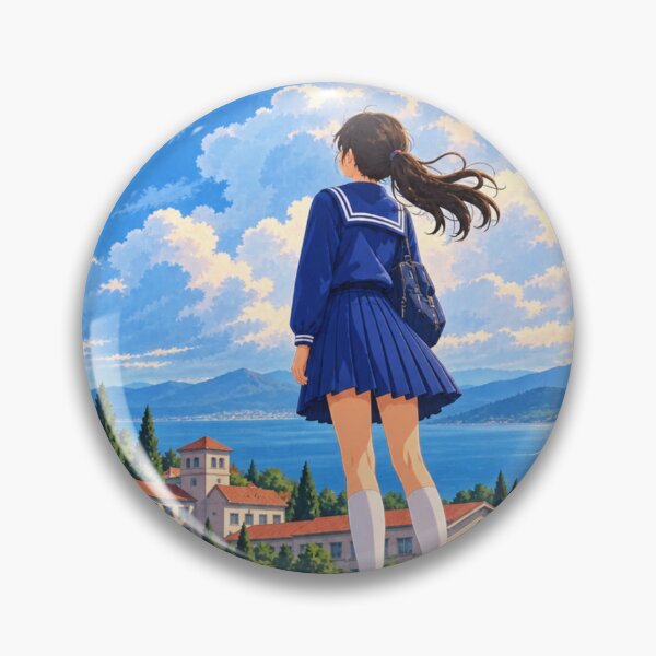 Item preview, Dreamy Anime Schoolgirl Under Summer Sky designed and sold by Prism--Fashion.