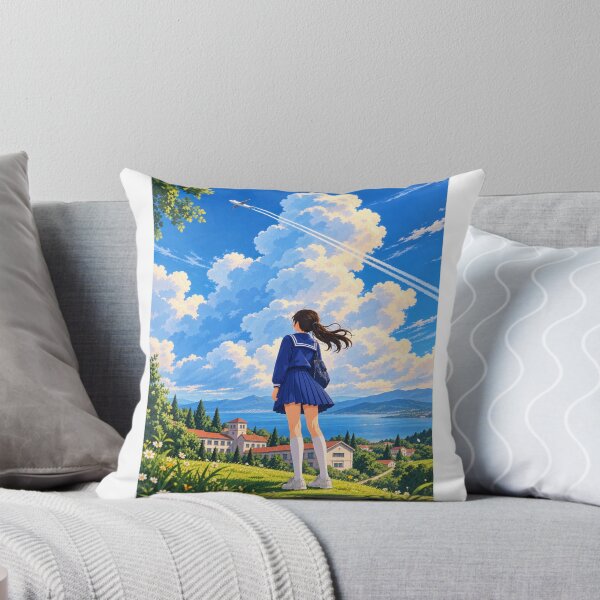 Item preview, Dreamy Anime Schoolgirl Under Summer Sky designed and sold by Prism--Fashion.