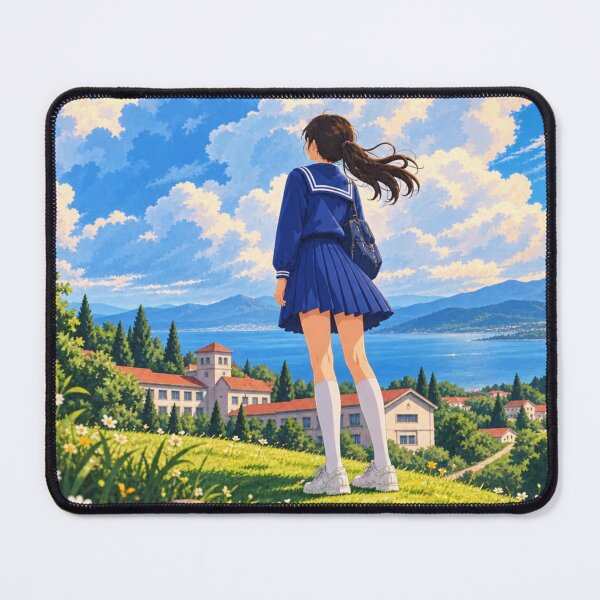 Item preview, Dreamy Anime Schoolgirl Under Summer Sky designed and sold by Prism--Fashion.