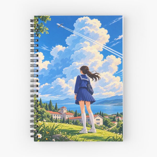 Item preview, Dreamy Anime Schoolgirl Under Summer Sky designed and sold by Prism--Fashion.