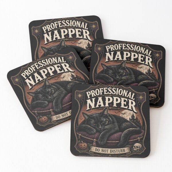 Item preview, Professional Napper Black Cat Halloween Gothic Engraving designed and sold by RoyesButler.