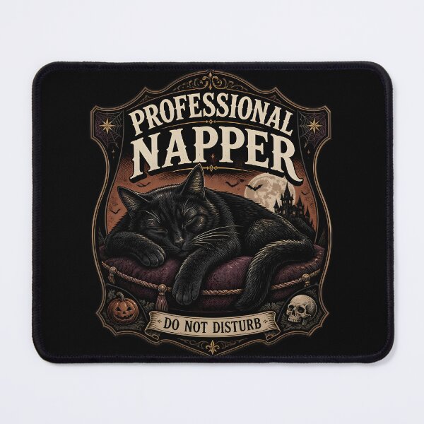 Item preview, Professional Napper Black Cat Halloween Gothic Engraving designed and sold by RoyesButler.