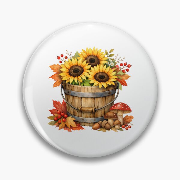 Item preview, Watercolor Autumn Sunflowers, Berries and Mushrooms  designed and sold by silviaol.