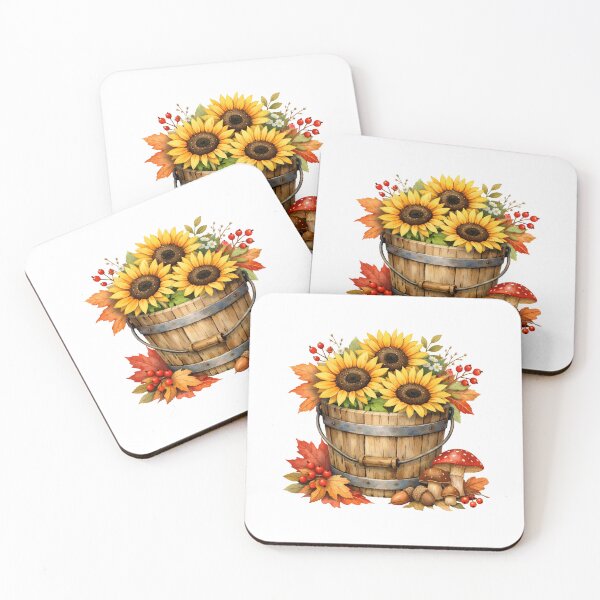 Item preview, Watercolor Autumn Sunflowers, Berries and Mushrooms  designed and sold by silviaol.