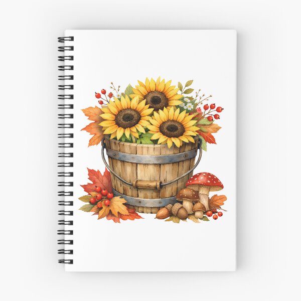 Item preview, Watercolor Autumn Sunflowers, Berries and Mushrooms  designed and sold by silviaol.