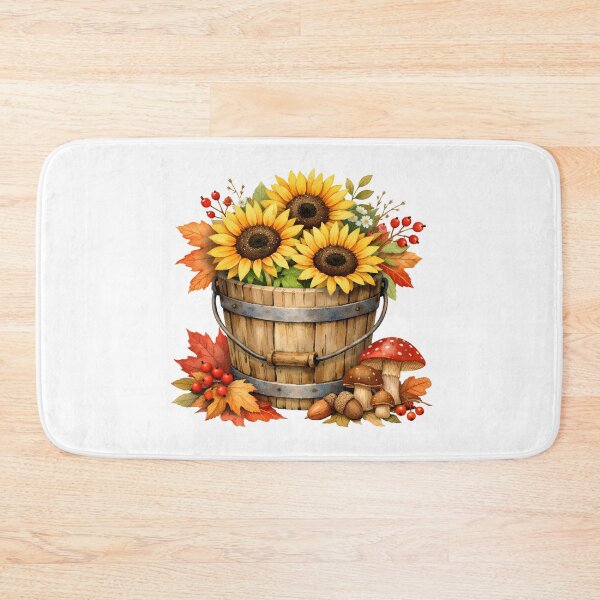 Item preview, Watercolor Autumn Sunflowers, Berries and Mushrooms  designed and sold by silviaol.