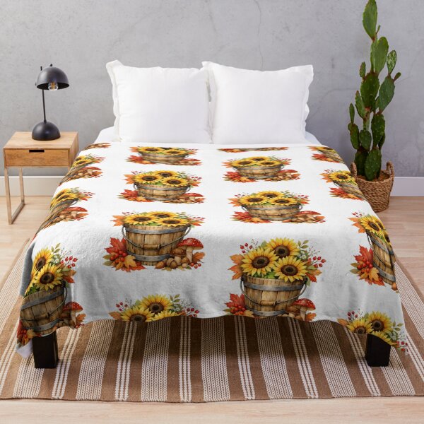 Item preview, Watercolor Autumn Sunflowers, Berries and Mushrooms designed and sold by silviaol.