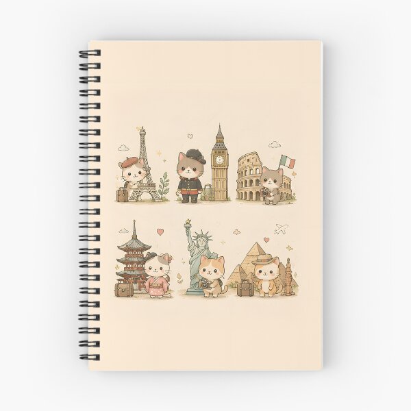 Item preview, Traveling Cats – Landmark Cat Design designed and sold by KWW SHOP.