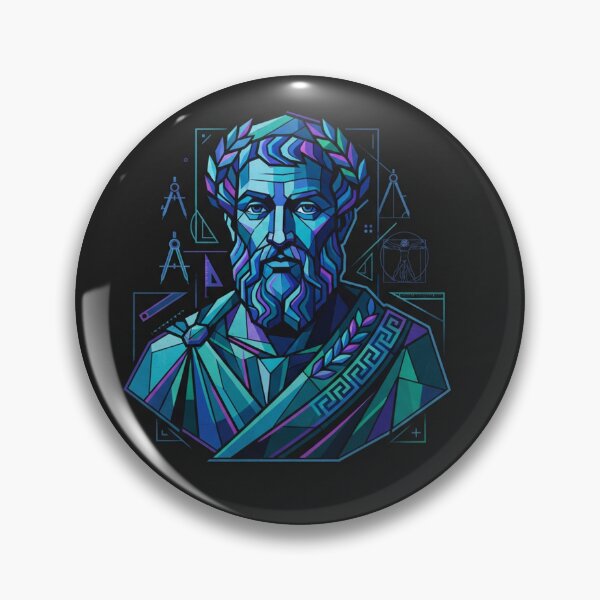 Item preview, Geometric Euclid Portrait In Neon Blue designed and sold by Owcomm.