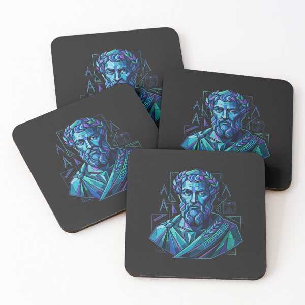 Item preview, Geometric Euclid Portrait In Neon Blue designed and sold by Owcomm.