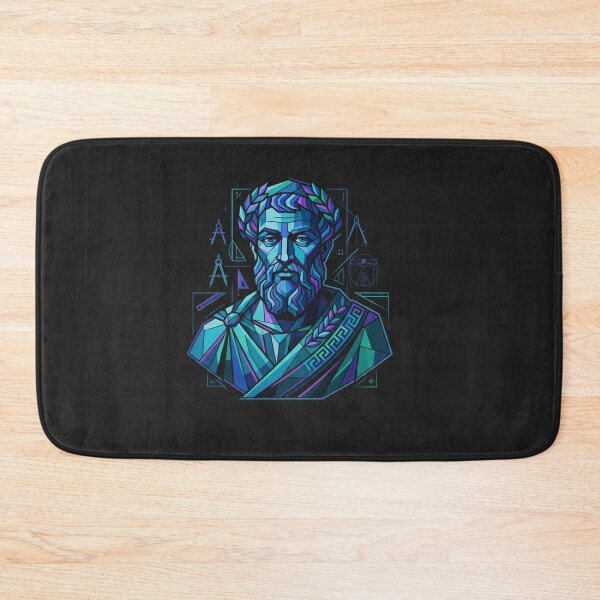 Item preview, Geometric Euclid Portrait In Neon Blue designed and sold by Owcomm.