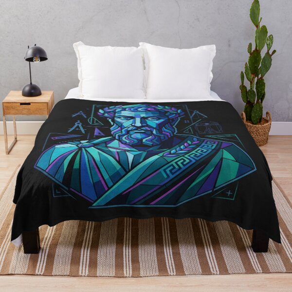 Item preview, Geometric Euclid Portrait In Neon Blue designed and sold by Owcomm.