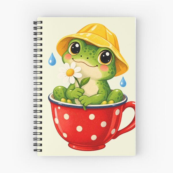 Item preview, Cute Kawaii Frog in Red Polka Dot Teacup designed and sold by Funny meme.