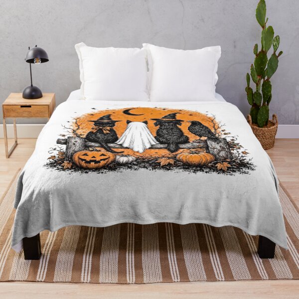 Item preview, Vintage Spooky Animal Squad Black Cat Dog Crow Halloween Moon designed and sold by DYAFLK.