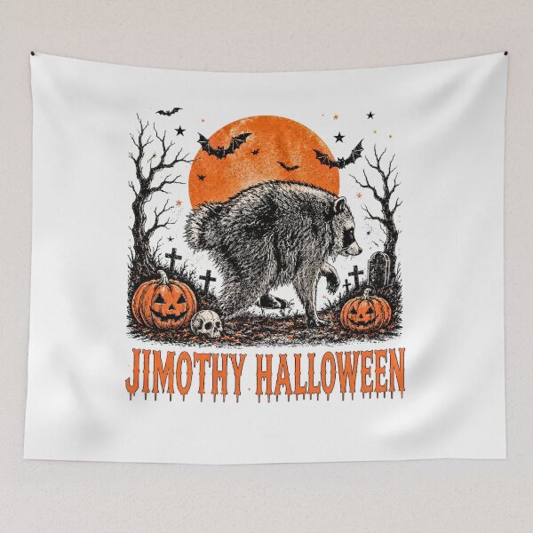 Item preview, Funny Jimothy Halloween Raccoon Retro Spooky Moon designed and sold by DYAFLK.