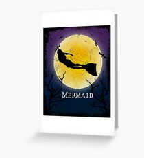 Mermaid Halloween Vintage Art Mermaid Fantasy Greeting Card