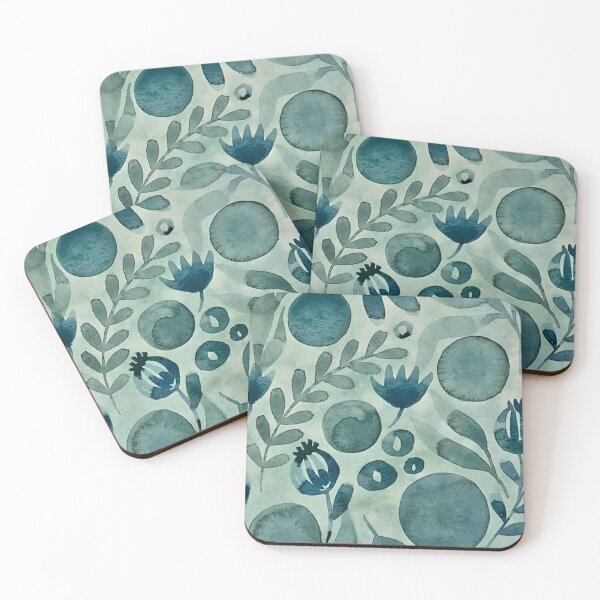 Item preview, Blue-Green Leafy Abstract, Vintage designed and sold by Vintage-Lady65.