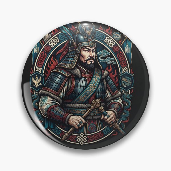 Item preview, Genghis Khan Mongolian Warrior Emperor Illustration designed and sold by Owcomm.