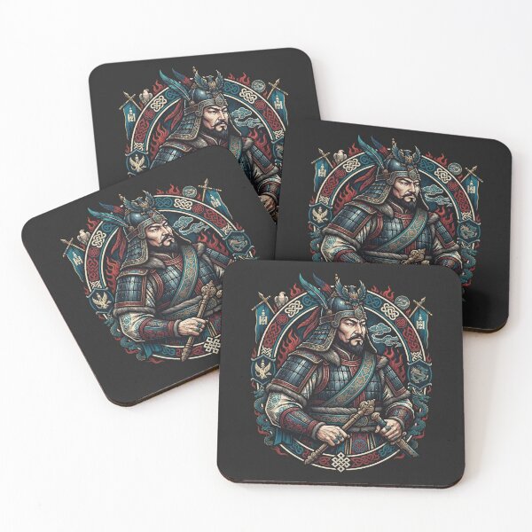 Item preview, Genghis Khan Mongolian Warrior Emperor Illustration designed and sold by Owcomm.