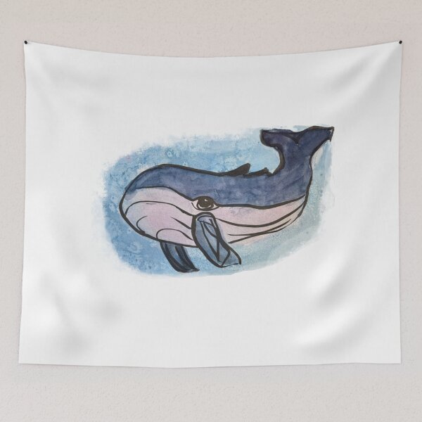 Item preview, Cute, whimsical whale (watercolour) designed and sold by tamouse.
