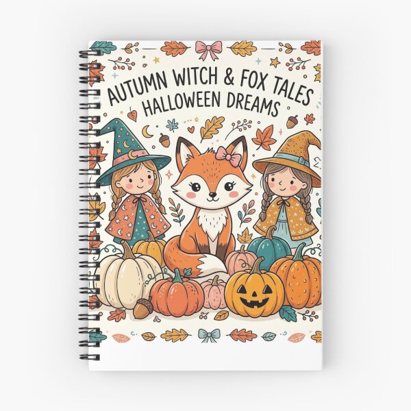 Item preview, Kawaii Digital Illustration for Autumn and Halloween: Fox and Witch Girls with Pumpkins designed and sold by VaneDesings.