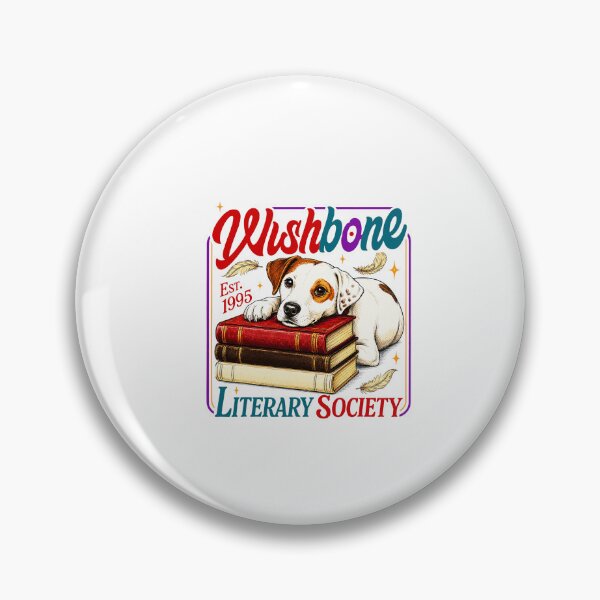 Item preview, Wishbone Literary Society Book Lover Dog designed and sold by ImeldaSparks.