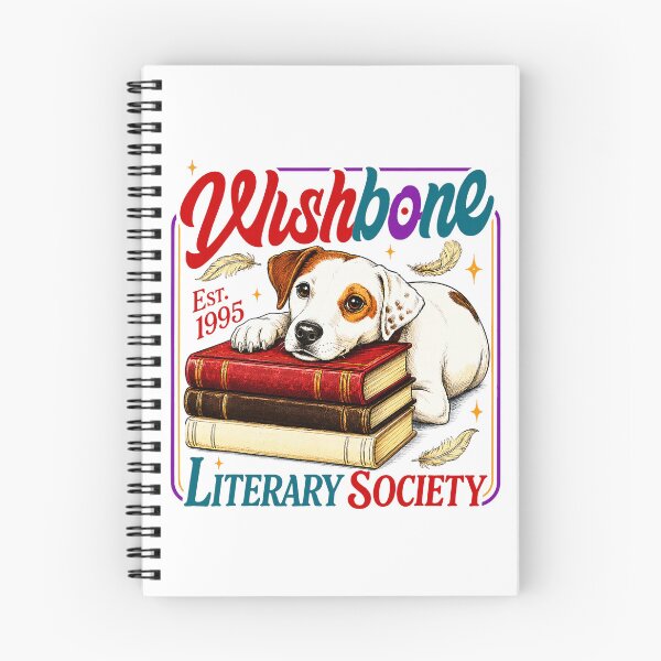 Item preview, Wishbone Literary Society Book Lover Dog designed and sold by ImeldaSparks.