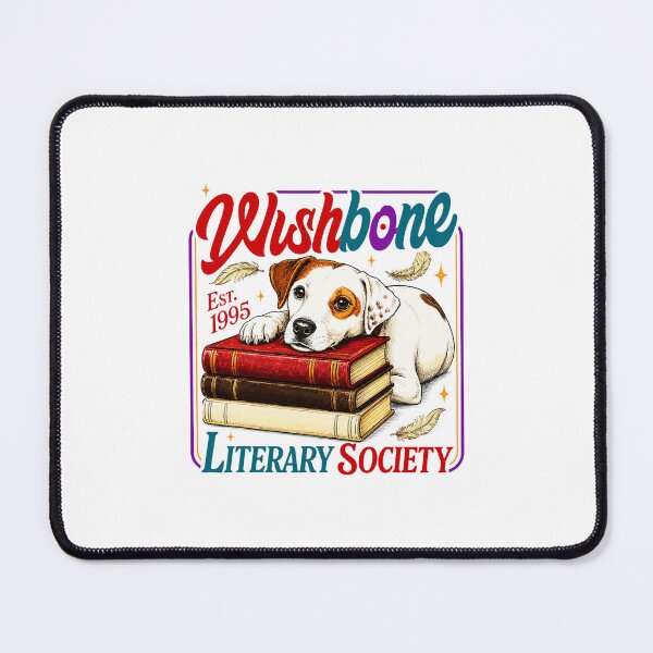 Item preview, Wishbone Literary Society Book Lover Dog designed and sold by ImeldaSparks.