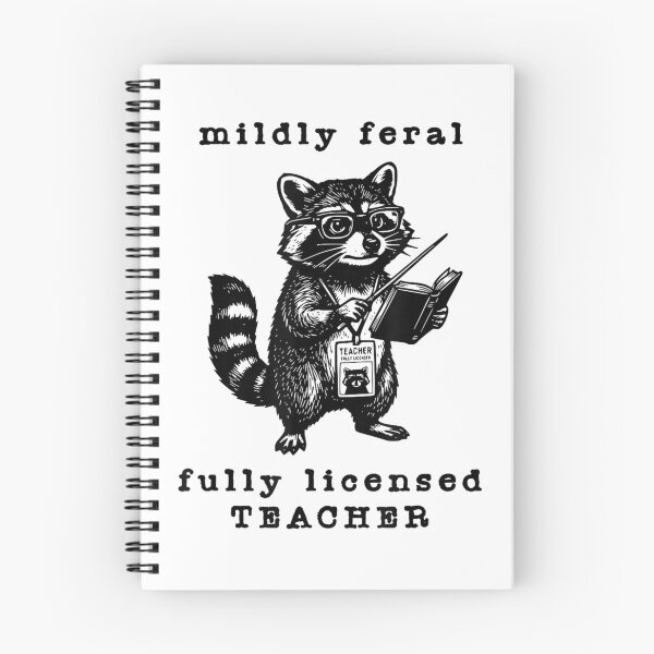 Item preview, Mildly Feral Funny Raccoon Vintage Retro 90s Teacher Graphic T-Shirt designed and sold by E-Capoeira shop.