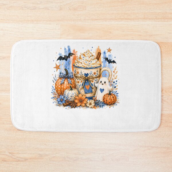 Item preview, Blue Orange Fall Pumpkin Spice Latte Cute Ghost Cozy Autumn designed and sold by DYAFLK.