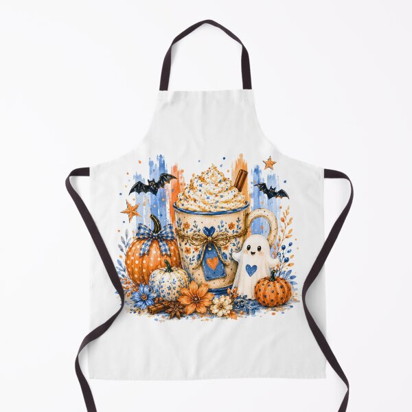 Item preview, Blue Orange Fall Pumpkin Spice Latte Cute Ghost Cozy Autumn designed and sold by DYAFLK.