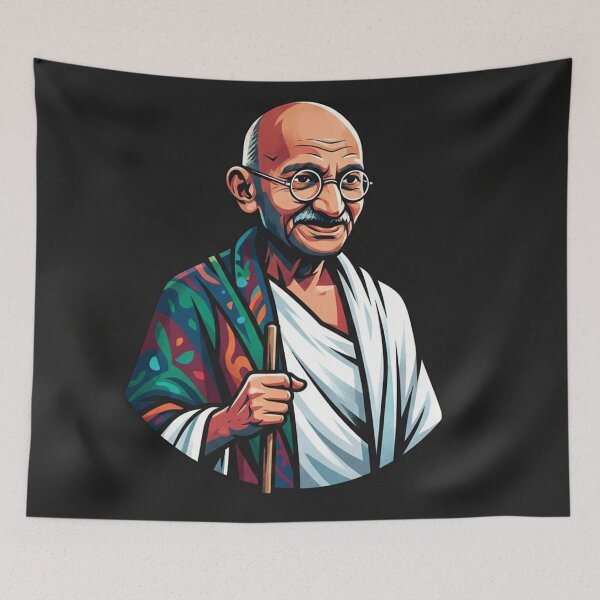 Item preview, Mahatma Gandhi Portrait Vector Art Illustration designed and sold by Owcomm.