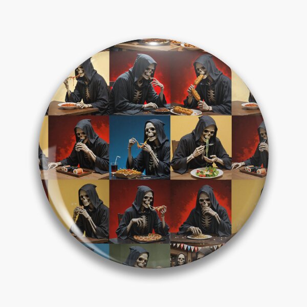 Item preview, Grim Reaper eating food, collage, Skulls - Anime, manga, designed and sold by 4gottenlore.